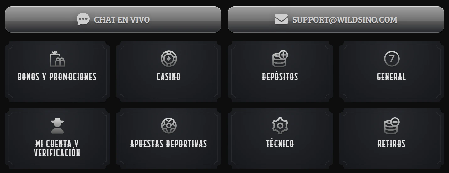 Atención al cliente de Wildsino Casino